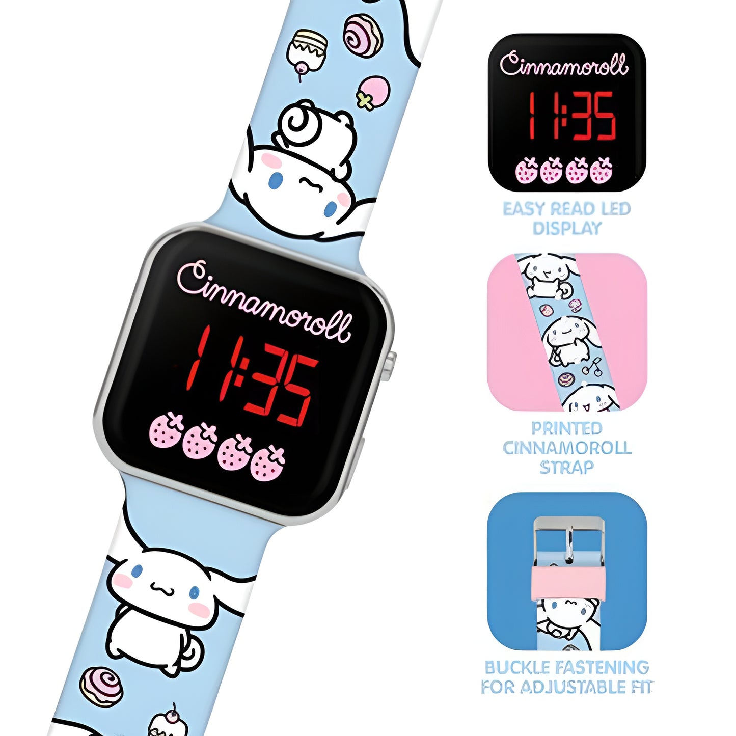 Cinnamoroll Printed Blue Strap LED Watch - CIN0001