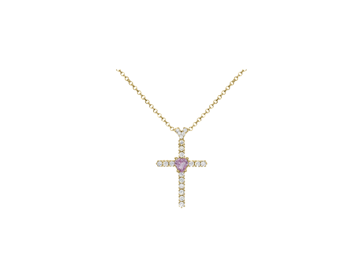 FUOCO CAPRI Cross and Heart Necklace - FC0439Y