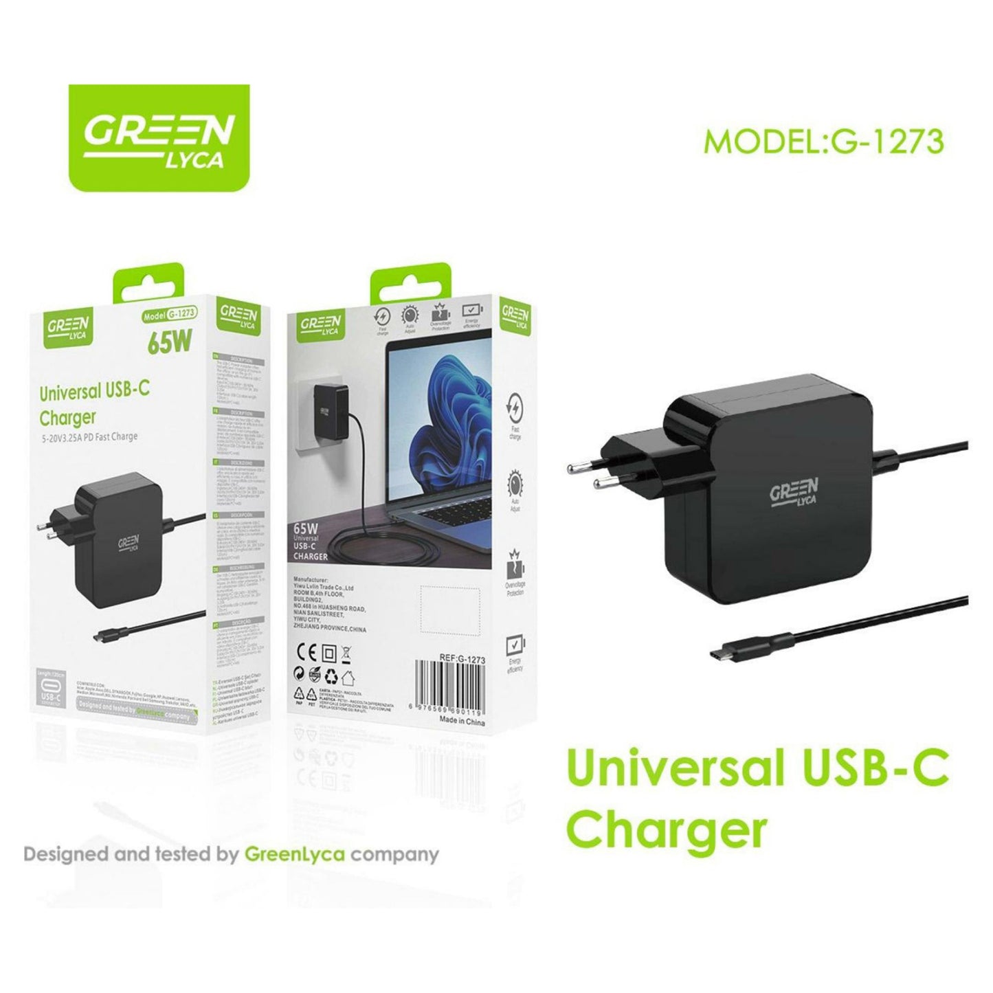 G-1273 Universal USB-C Fast Charger 65W