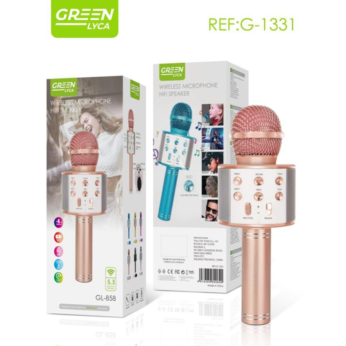 G-1331 Wireless Microphone Hifi Speaker 5W