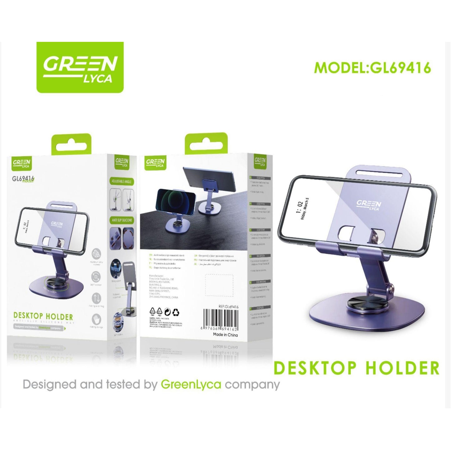 GL69416 Foldable Desktop Holder for Smartphone Universal