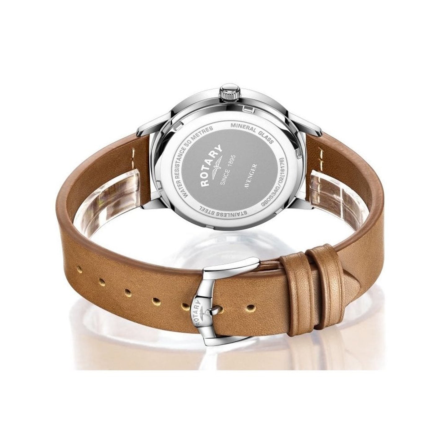 Rotary Men's Avenger Quartz Silver Dial Leather Strap Watch-GS05340/02