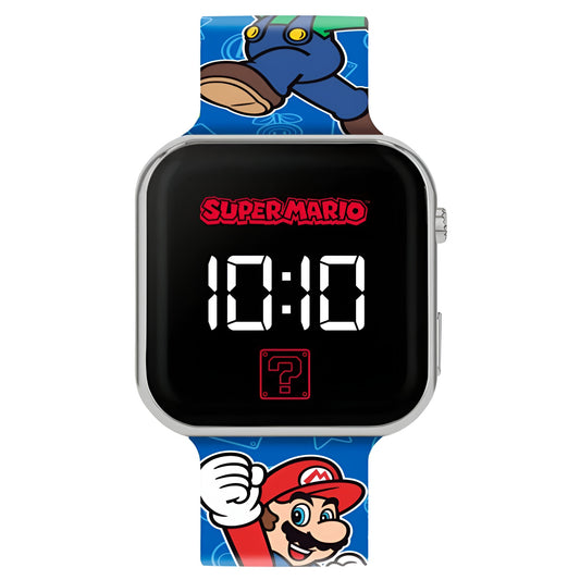 Super Mario Bros. Blue Printed LED Watch - GSM4259
