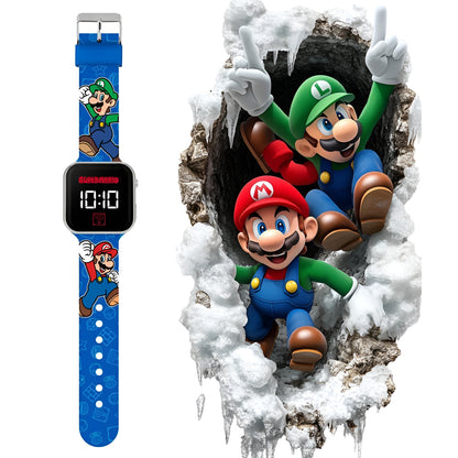 Super Mario Bros. Blue Printed LED Watch - GSM4259
