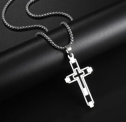 Men's Stainless Steel Cross Necklace -CR002