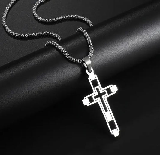 Men's Stainless Steel Cross Necklace -CR002