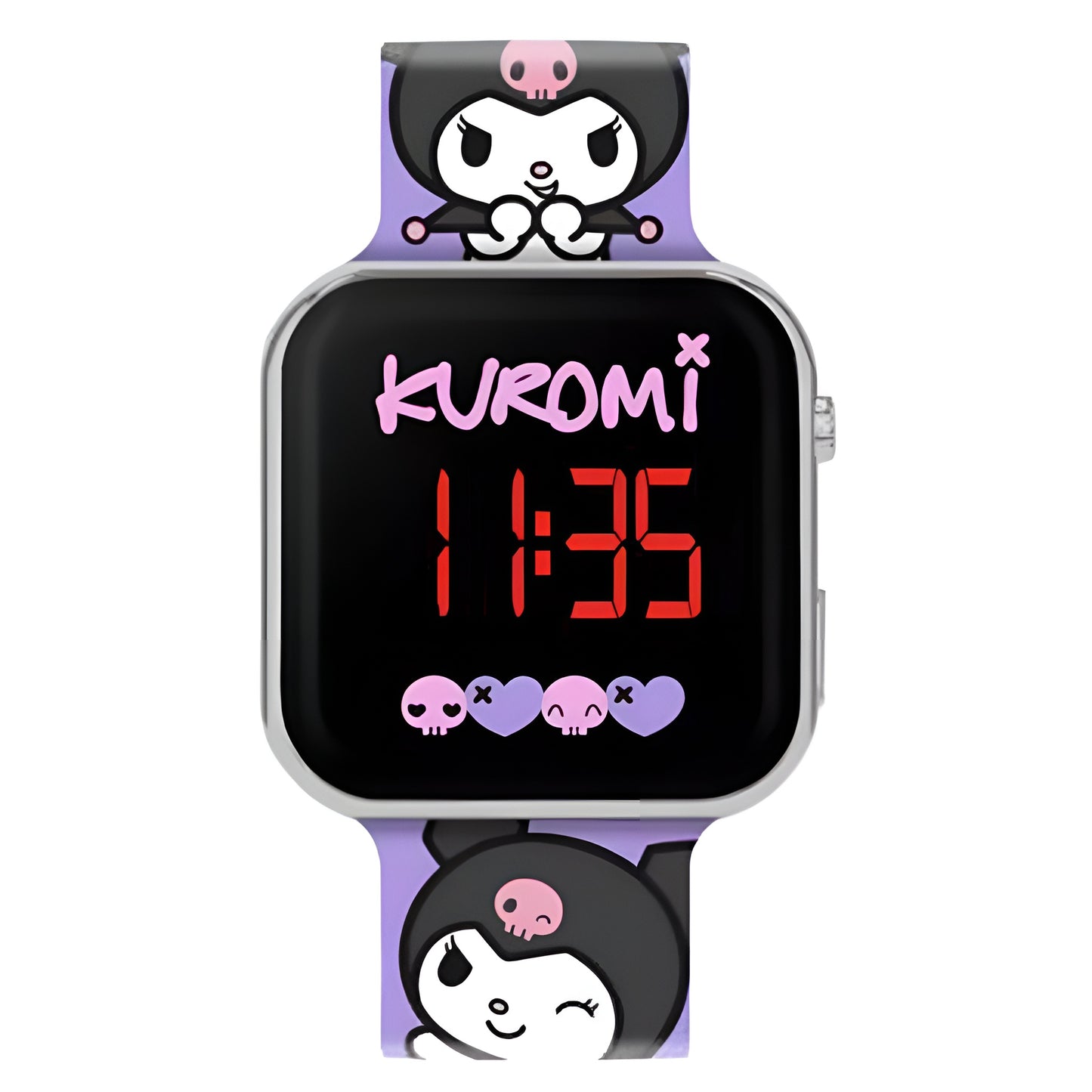 Kuromi Purple Plastic Strap LED Watch - KU00001