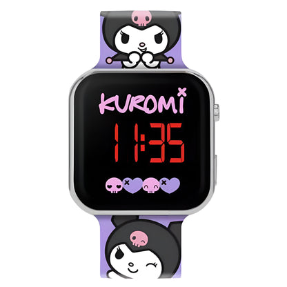 Kuromi Purple Plastic Strap LED Watch - KU00001