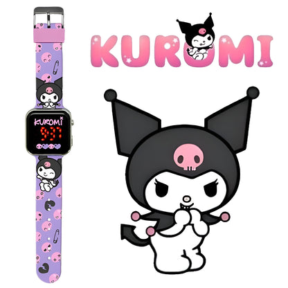 Kuromi Purple Plastic Strap LED Watch - KU00001