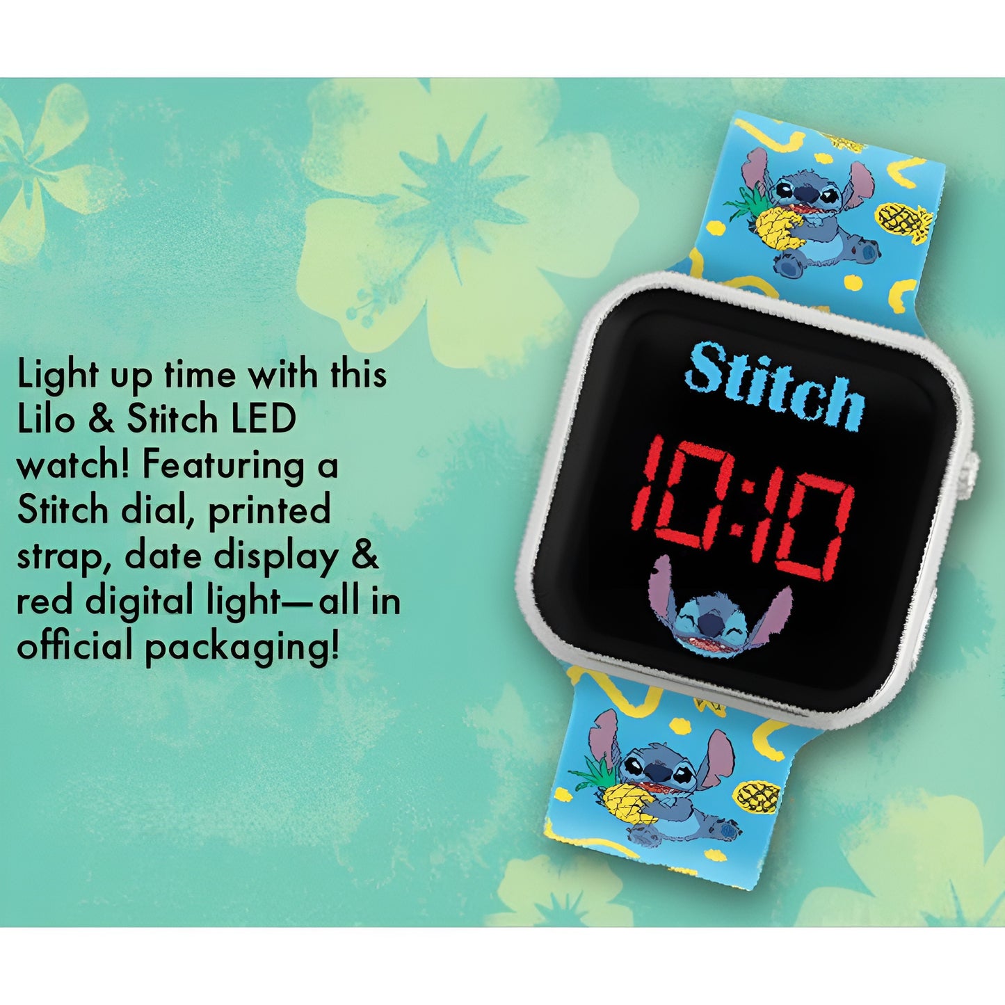 Lilo & Stitch Blue Printed Strap LED Watch - LAS4038