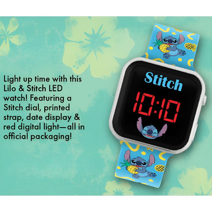 Lilo & Stitch Blue Printed Strap LED Watch - LAS4038