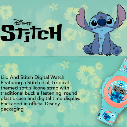 Disney Lilo & Stitch Blue Digital Watch - LAS4082