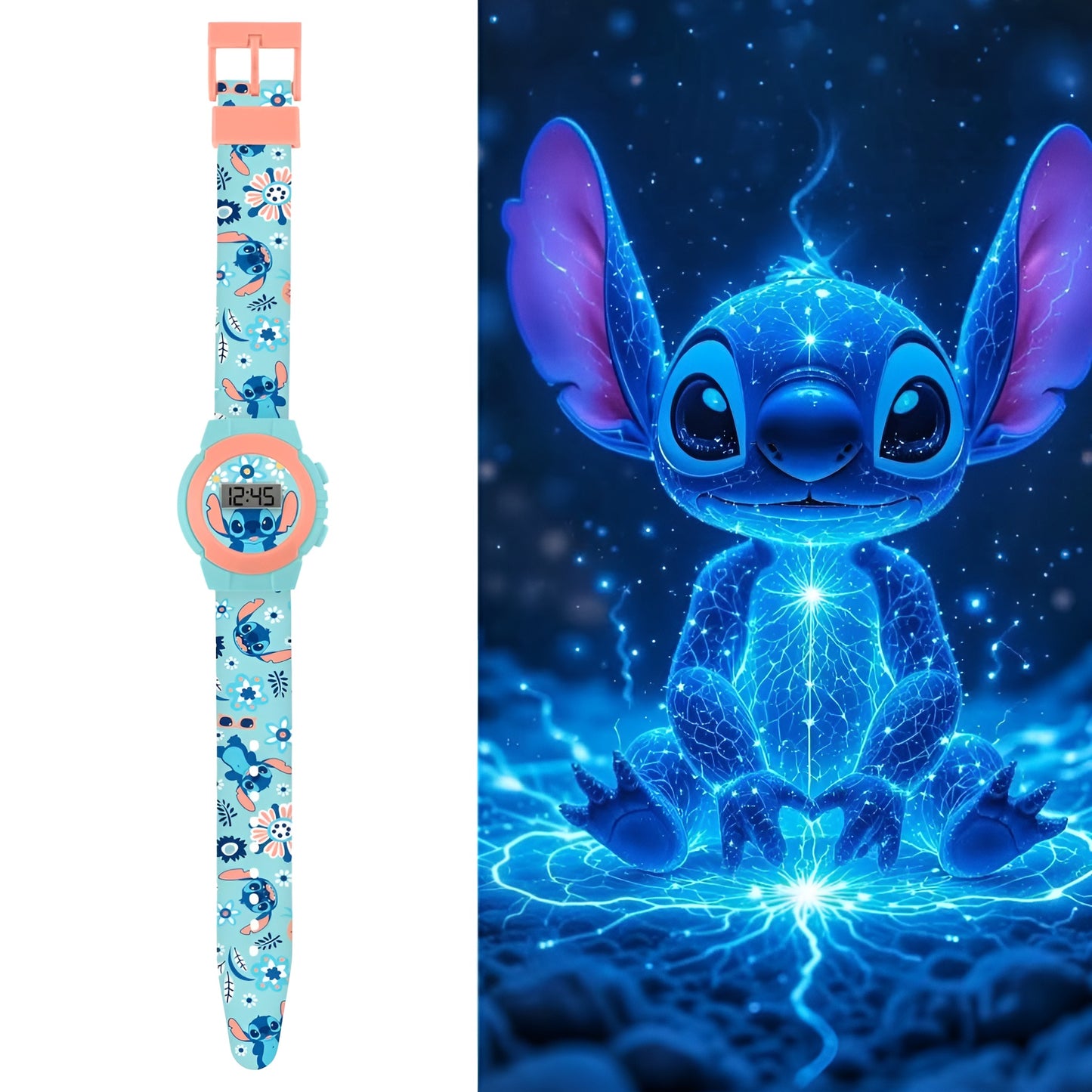 Disney Lilo & Stitch Blue Digital Watch - LAS4082