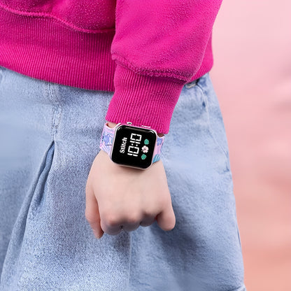 Lilo & Stitch Pink Printed Strap LED Watch - LAS4091