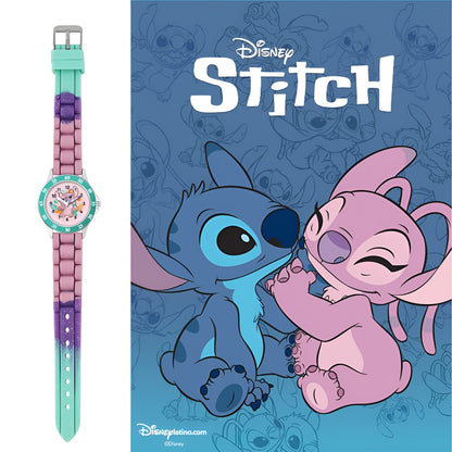 Disney Lilo & Stitch Kids Time Teacher Watch with Purple Silicone Strap - LAS9014