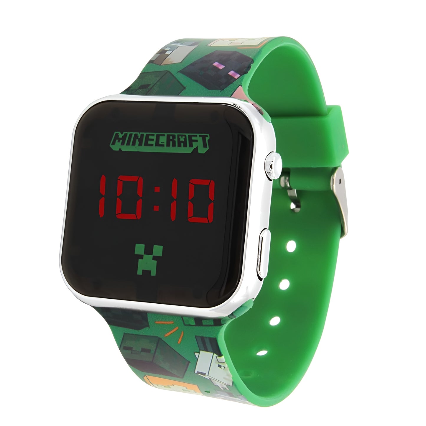 Minecraft Green Printed Strap LED Watch - MIN4230