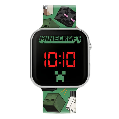 Minecraft Green Printed Strap LED Watch - MIN4230