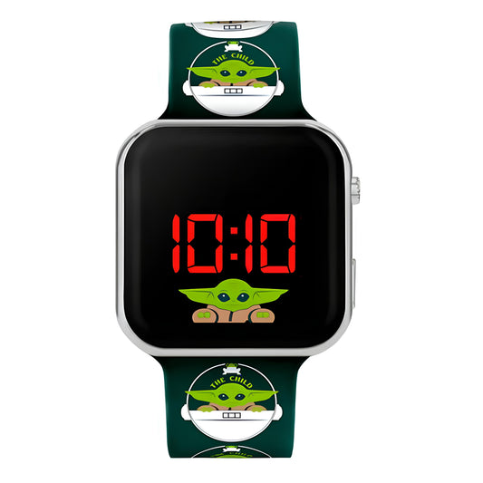 The Mandalorian Black Printed Strap LED Watch - MNL4034