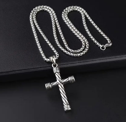 Men's Stainless Steel Cross Necklace - CR003