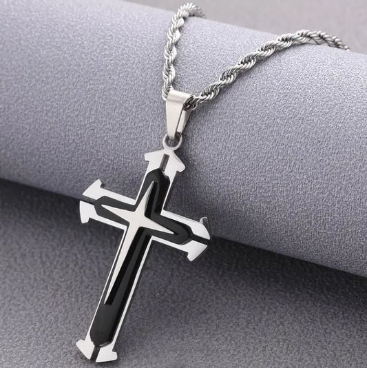 Men's Stainless Steel Cross Necklace - CR008