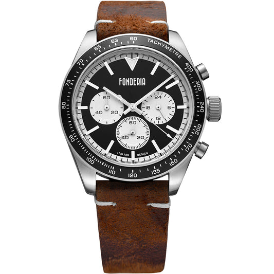 FONDERIA Salt Speeder Brown Leather Chronograph - P-9A011UNW