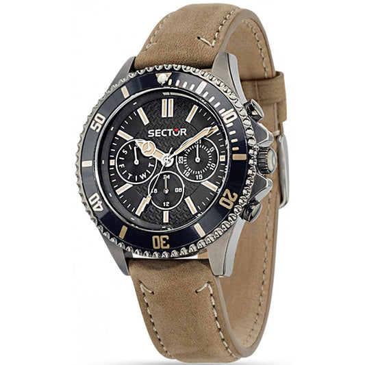 SECTOR 235 Multifunction Brown Leather Strap - R3251161015