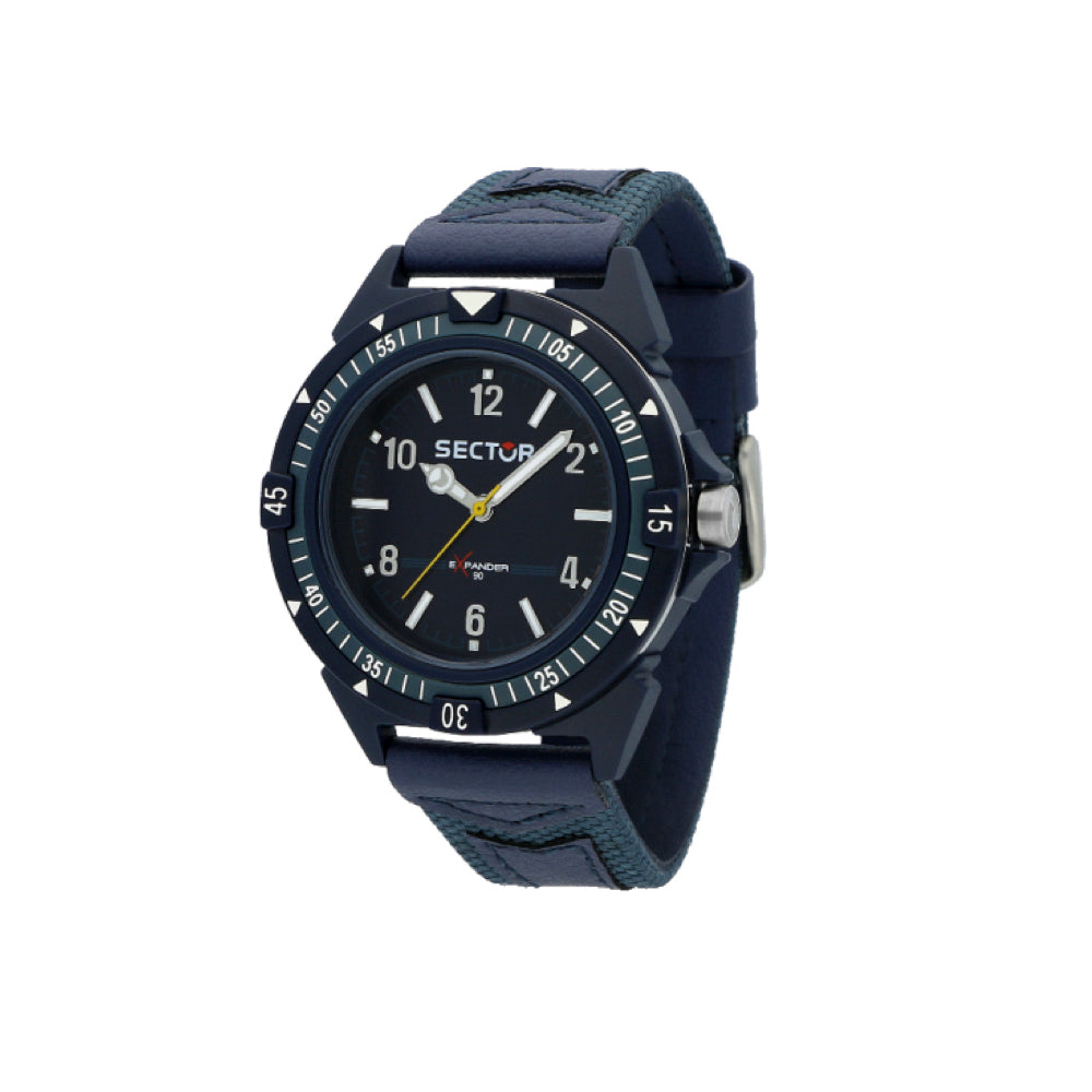 SECTOR Expander 90 Leather Blue Sub 100m- R3251197054