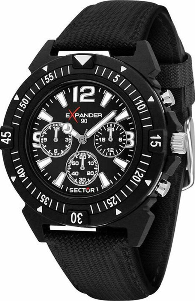 SECTOR Expander 90 Black Leather Chronograph - R3251197139