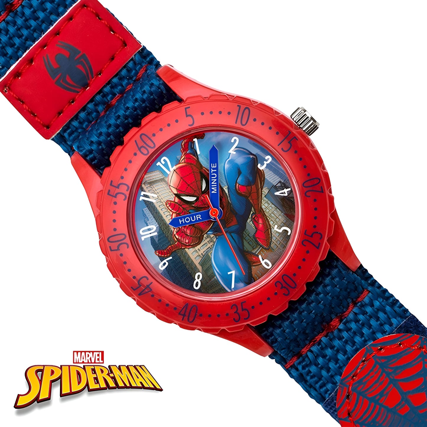 Spiderman Analogue Quartz Watch with Textile Wrist Strap - SPD3495