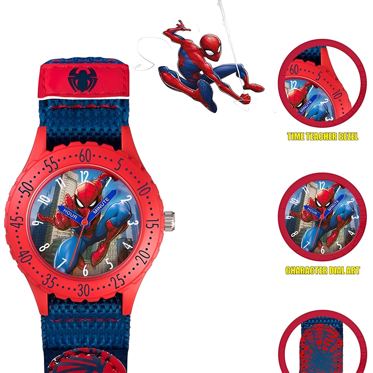 Spiderman Analogue Quartz Watch with Textile Wrist Strap - SPD3495