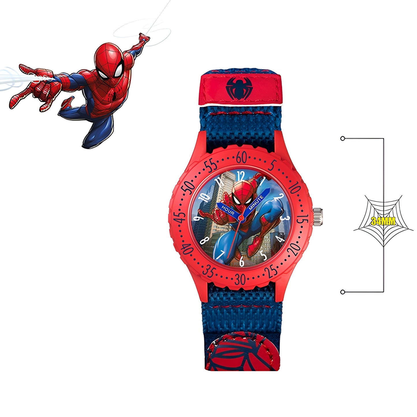 Spiderman Analogue Quartz Watch with Textile Wrist Strap - SPD3495
