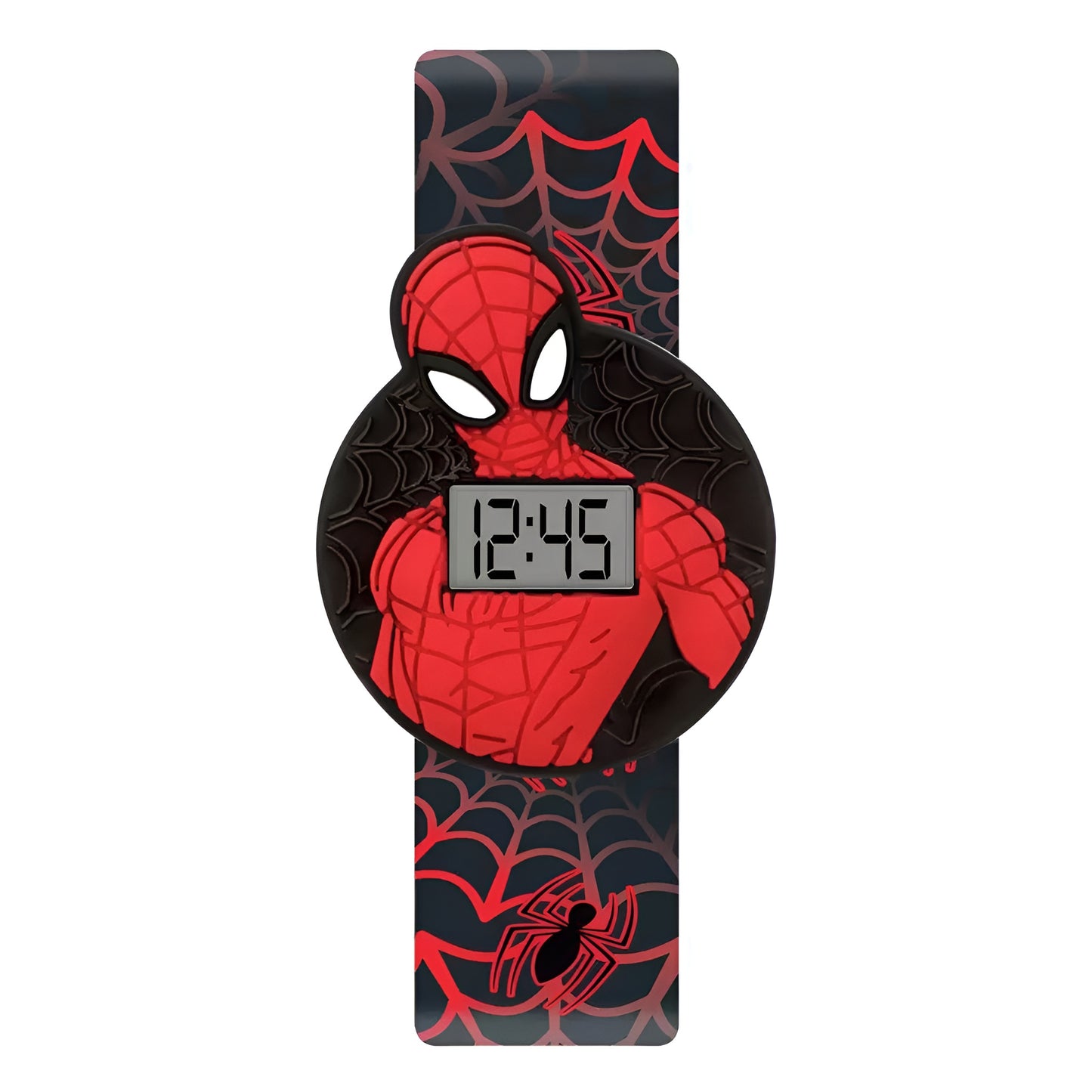 Spiderman Black and Red Slap Band Watch - SPD7020