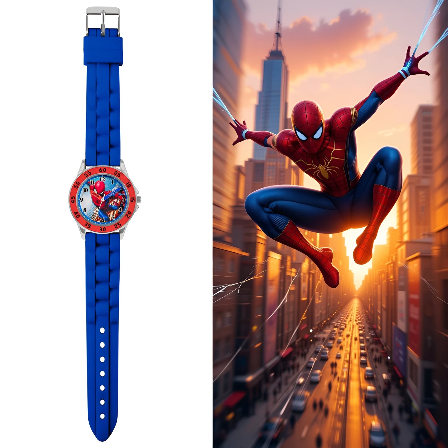 Disney Marvel Spiderman Blue Strap Watch - SPD9048