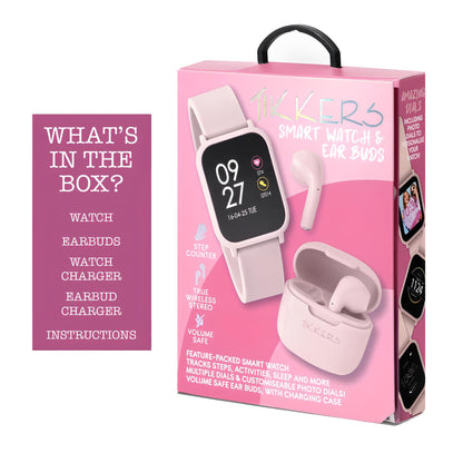 Tikkers Series 10 Pink Smart Watch & Earbuds - TKS10-0001 - Gift Set