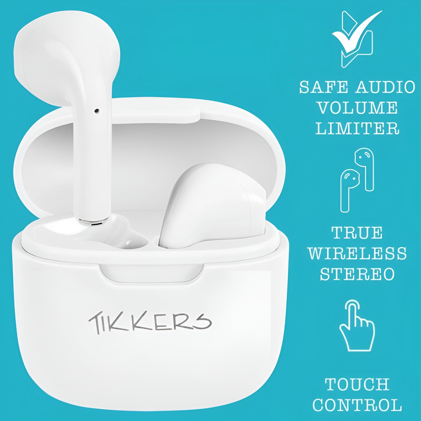 Tikkers Series 10 White Smart Watch & Earbuds - TKS10-0007 - Gift Set