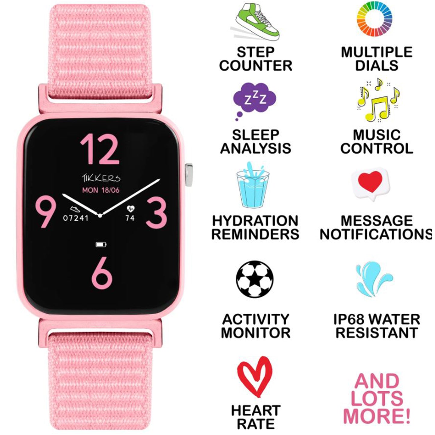 Tikkers Series 13 Pink Riptape Smart Watch - TKS13-0023