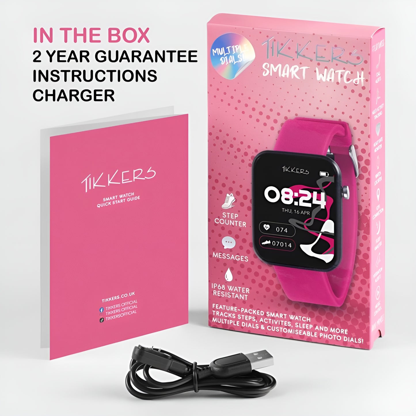 Tikkers Series 13 Pink Silicone Strap Smart Watch - TKS13-0025