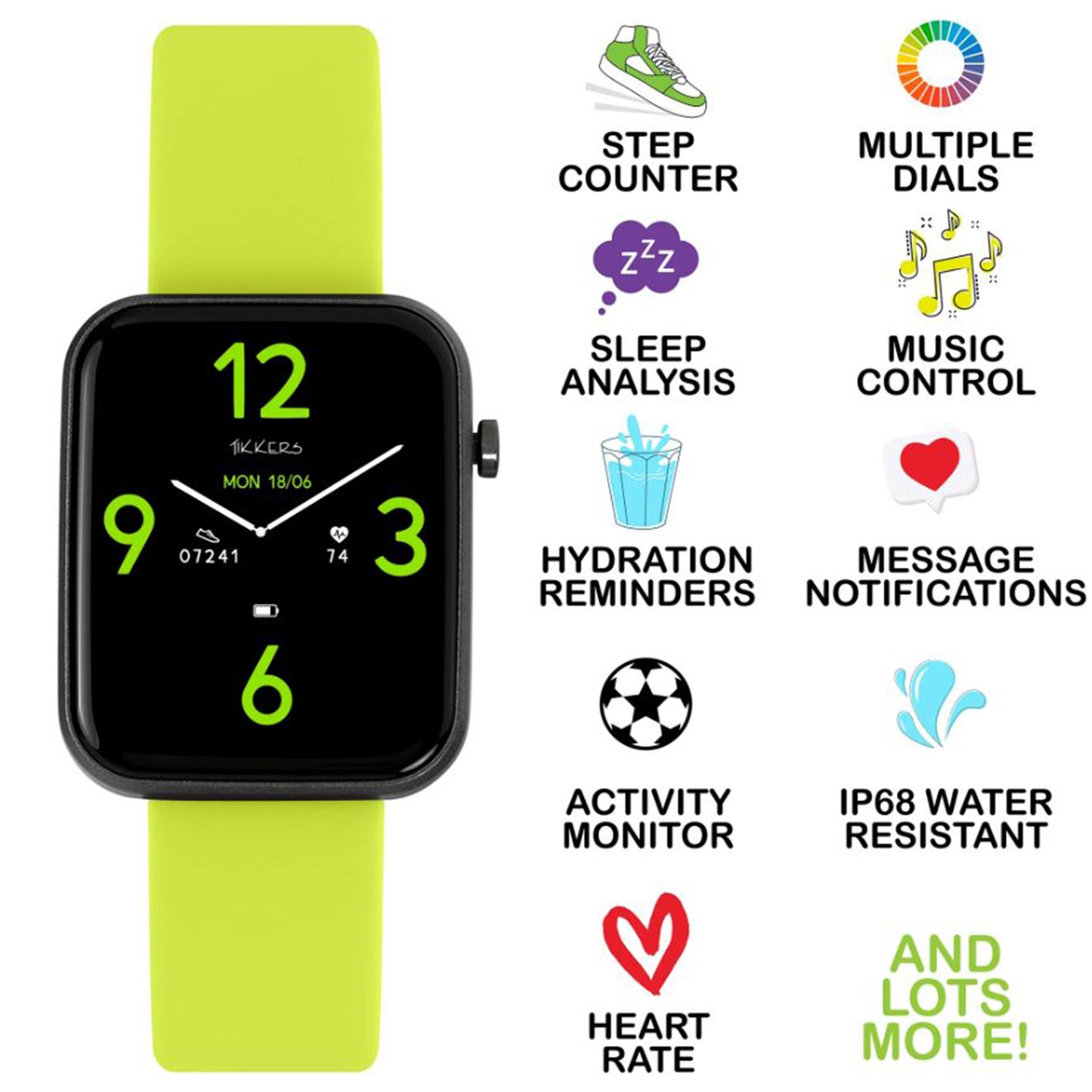 Tikkers Series 13 Green Silicone Strap Smart Watch - TKS13-026