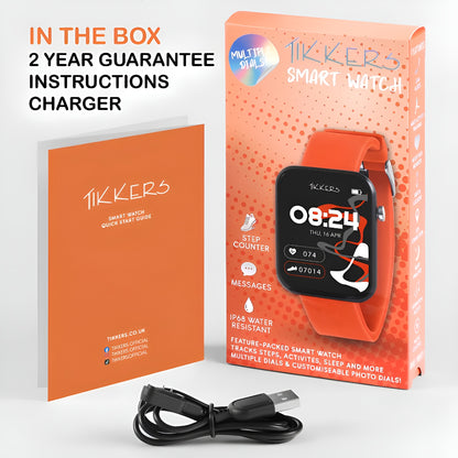 Tikkers Series 13 Orange Silicone Strap Smart Watch - TKS13-0027