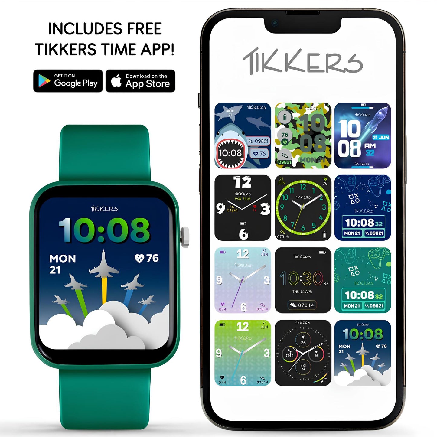 Tikkers Kids Series 13 Smart Green Interchangeable Strap Watch Set - TKS13-0030