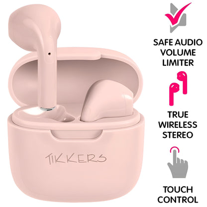 Tikkers Smart Series 13 - Pink Silicone Strap Smart Watch & Earbuds Set TKS13-0031- Gift Set