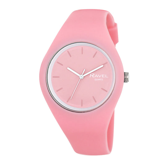 Unisex Comfort Fit Silicone Watch - Pink-R1804.05